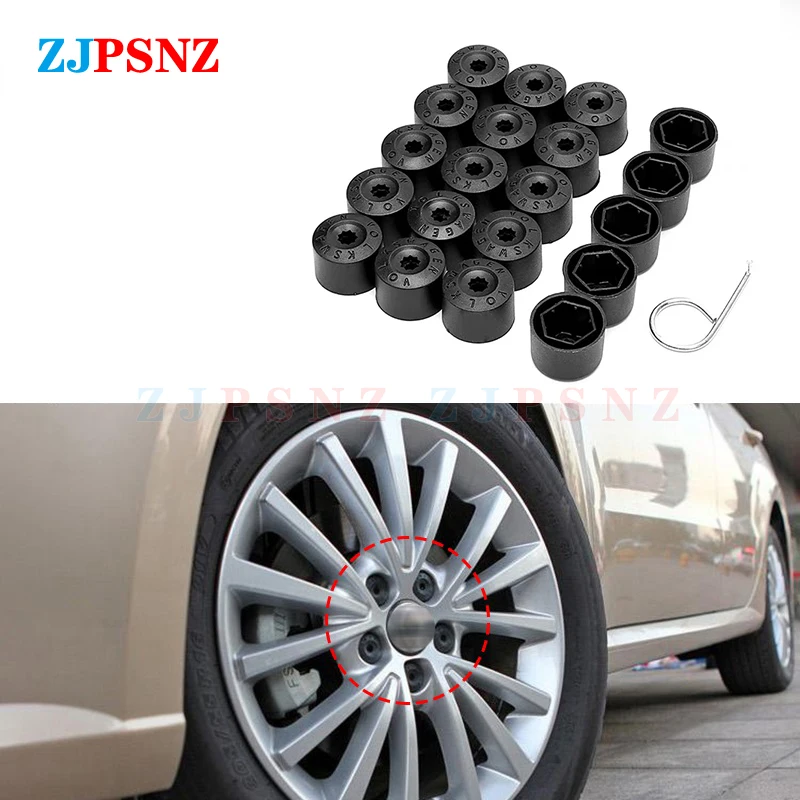 20Pcs Car Wheel Covers Hub Nut Bolt Covers Caps 17mm Car Auto Tyre Screws Anti-Rust Exterior Decoration Protection Accessories