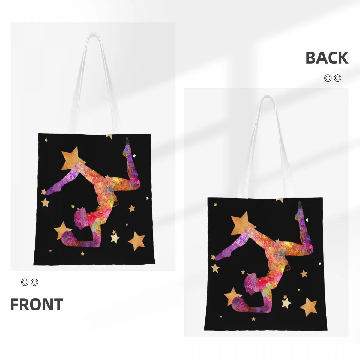 Гимнастика звезды Gymtime Холщовая Сумка-тоут многоразовые большой емкости