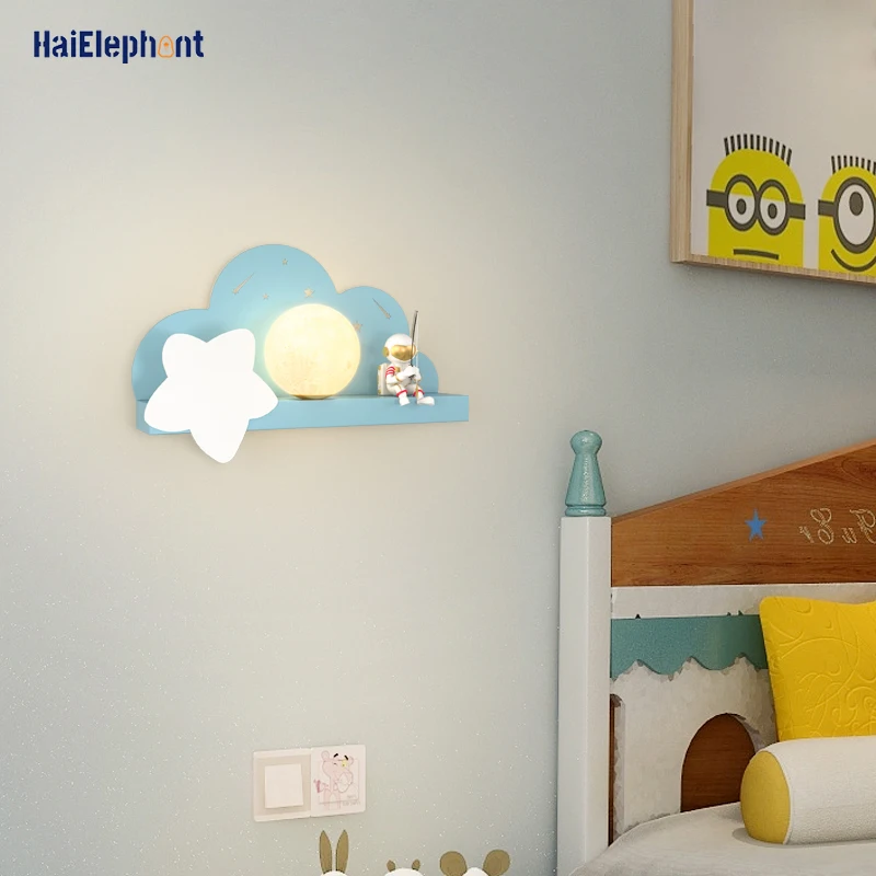 

Modern Creative Astronaut LED Wall Lamps For Study Children's Room Bedside Bedroom Aisle Porch Home Deco Lights Indoor Lighting