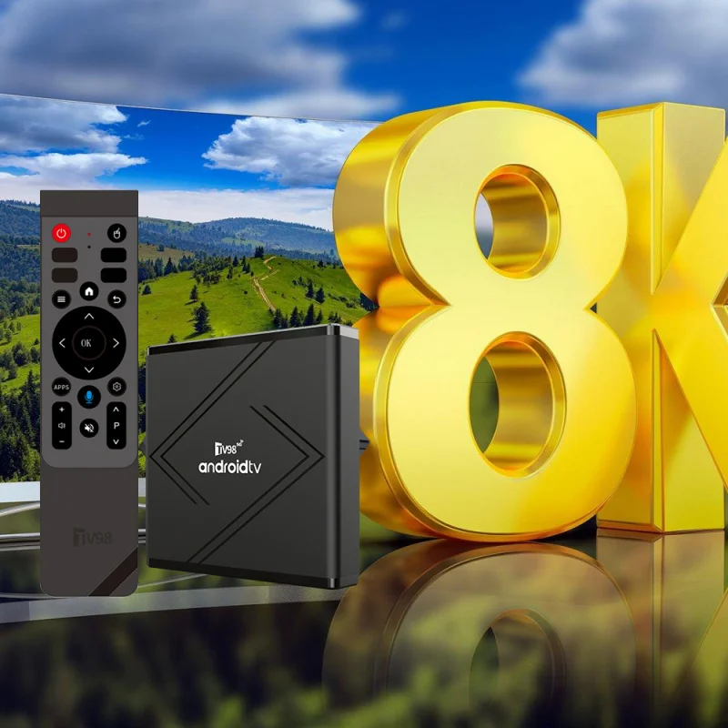 Фото Новый TV98 ATV Pro Plus TV Box Android 14, медиаплеер, 4G, 5G, двойной Wi-Fi6, 8K, 4K BT5.0, голосовой пульт дистанционного управления Allwinner H313, четырехъядерный процессор iptv №5