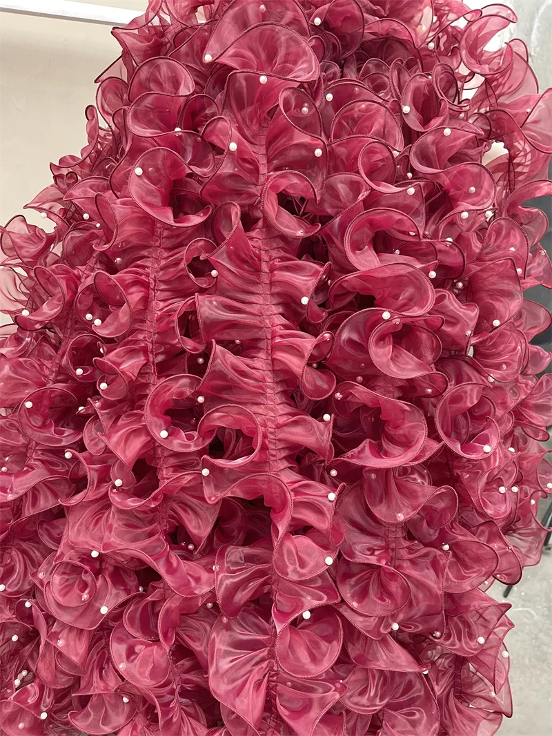 Кружево органза бордо 11см