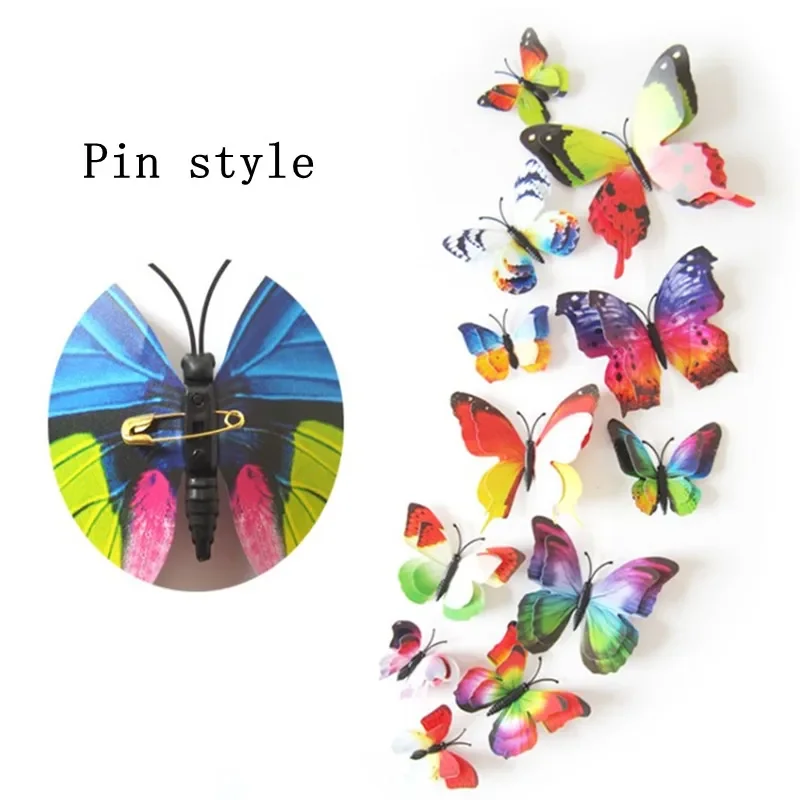 

12 пластиковых 3D бабочек для стены