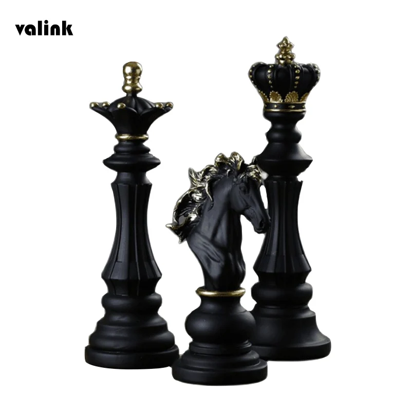 

1Pcs Resin Chess Pieces Board Games Accessories International Chess Figurines Retro Home Decor Simple Modern Chessmen Ornaments
