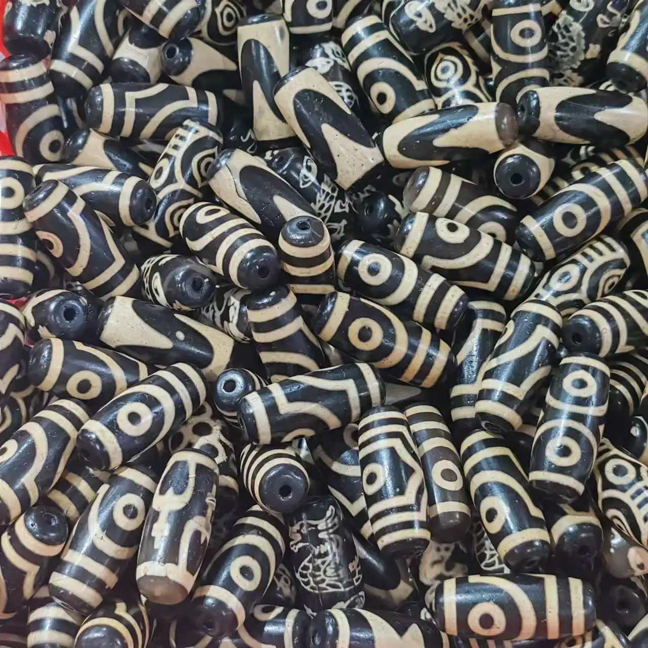 100 шт./лот натуральный многоцветный старый агат дзи оптом линии выветривания