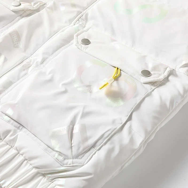 Y2K Color Glossy Parkas Thicken Jackets Fluffy Coats Big Pocket Men's  Streetwear Man Winter Heavy Coat