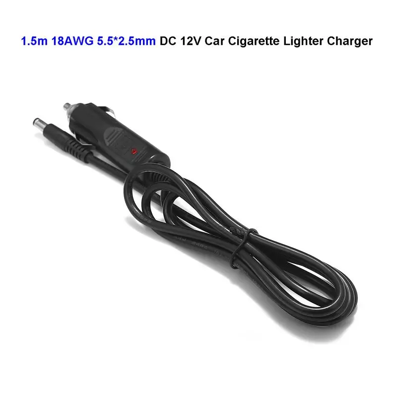 

12V 24V 10A DC 5.5mm 2.5mm Car Cigarette Lighter Power Adapter Plug 1.5m Cable For DVD Player Car Camera Truck Bus Van Boat