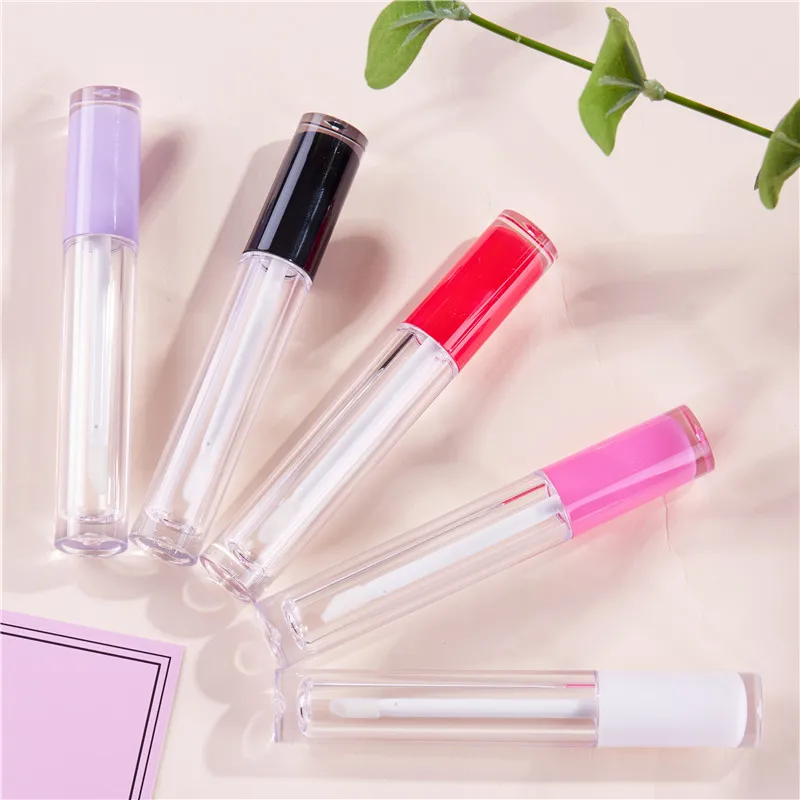 

10PCS 5ML Empty Lip Gloss Tube Round Lip Glaze Tube Plastic Refillable Bottles Liquid Lipstick Container Lipgloss Sample Vials