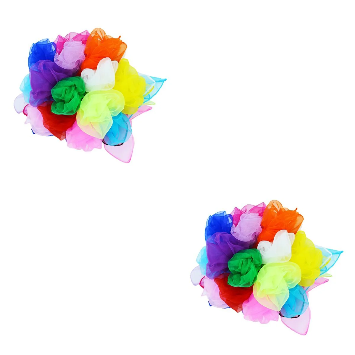 

12 шт. 60x60 см квадратные шелковые танцевальные шарфы для жонглирования искусственные трюки реквизит для детских представлений аксессуары (случайный цвет)