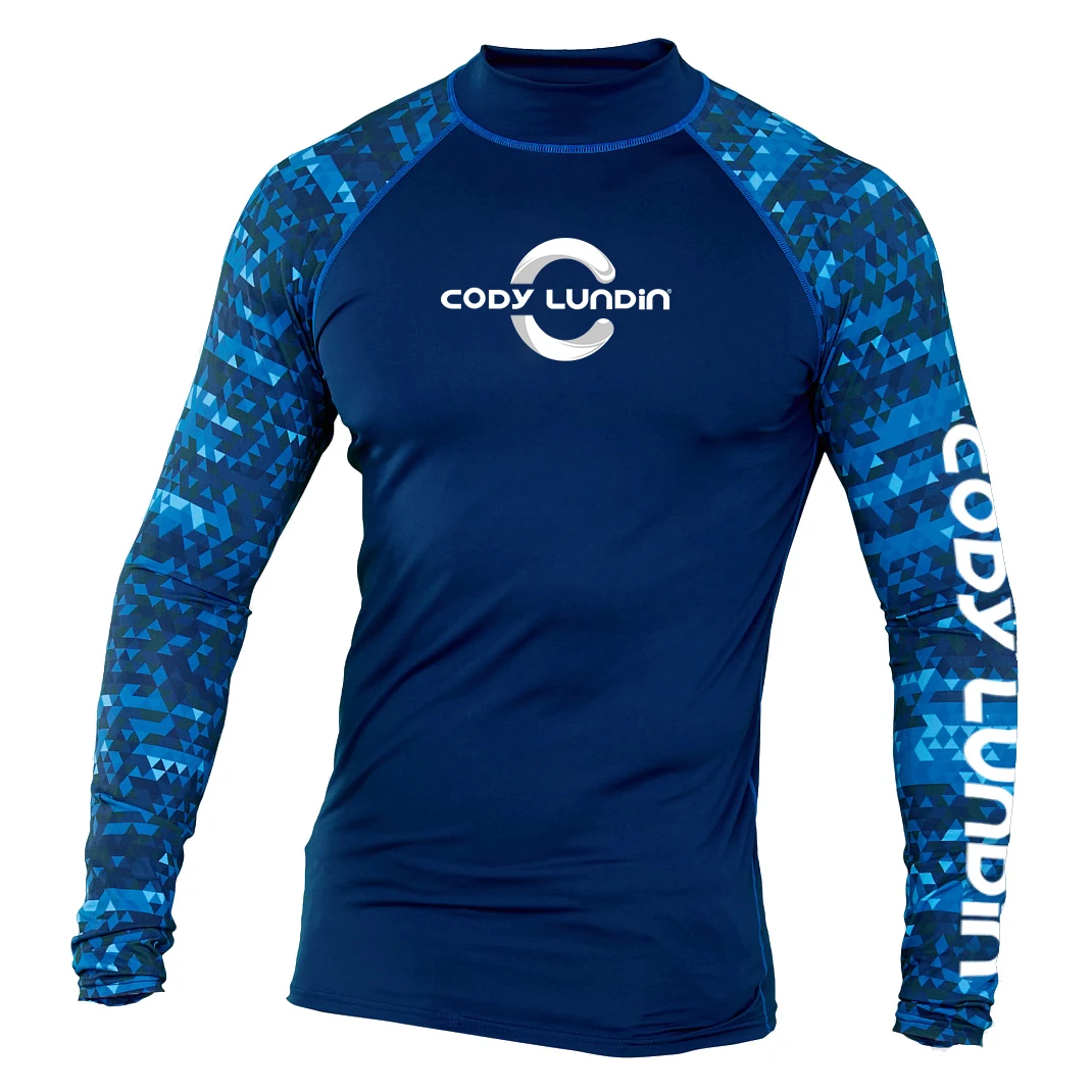 Cody Lundin Long Sleeve Rash Guard Men New Digital Print Pattern Shirts Blue Sportswear Running Top&Tee Kimono Jiu Jitsu Tshirts