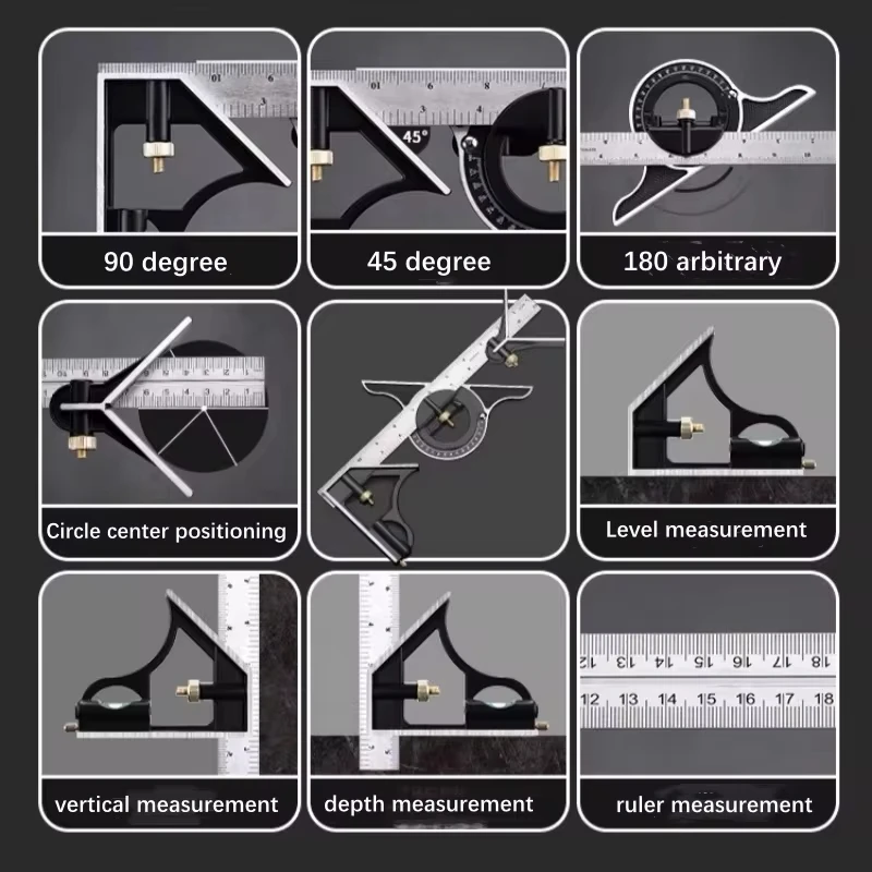 3 в 1 300 мм квадратная линейка с прямым углом Регулируемая измерительная