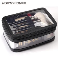rownyeon wholesale luxury custom small transparent waterproof clear travel makeup case pvc cosmetic bag