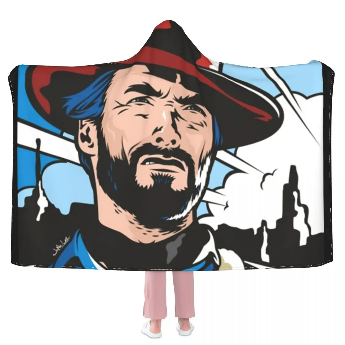 

Одеяло Clint Eastwood с капюшоном, флисовое зимнее супермягкое покрывало, идеально подходит для подарка, режиссера, режиссера