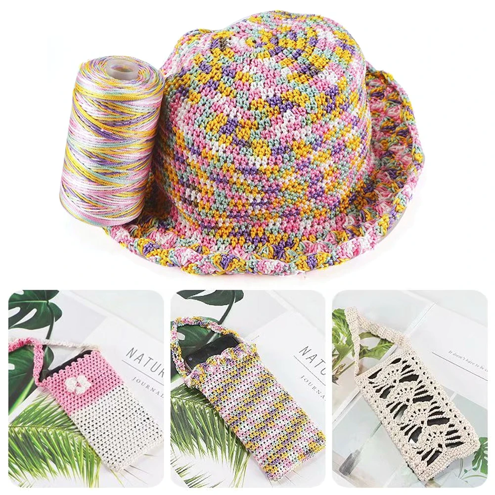 Нейлоновый шнур для макраме и вязания рукоделия, полый, 1,5 мм, 100 г, разноцветный.