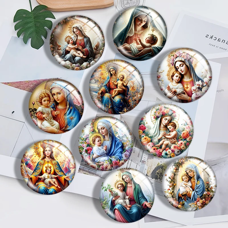 Фото Акварель Рождественская сцена Clipart 12 мм/18 мм/20 мм/25 мм Круглый фотостекло кабошон демонстрационная плоская задняя часть Изготовление выводов №1