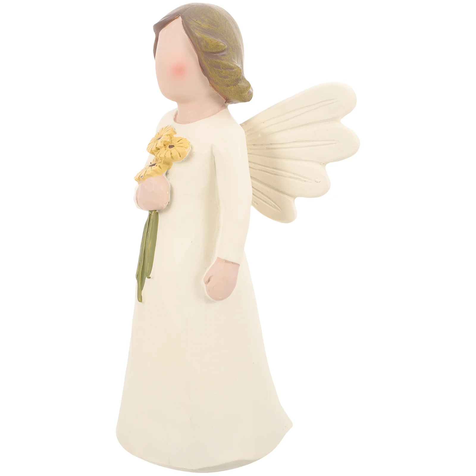 

Miniature Resin Flower Angel Statue Hand Carved Angel Sculpture Angel Ornament Figurine
