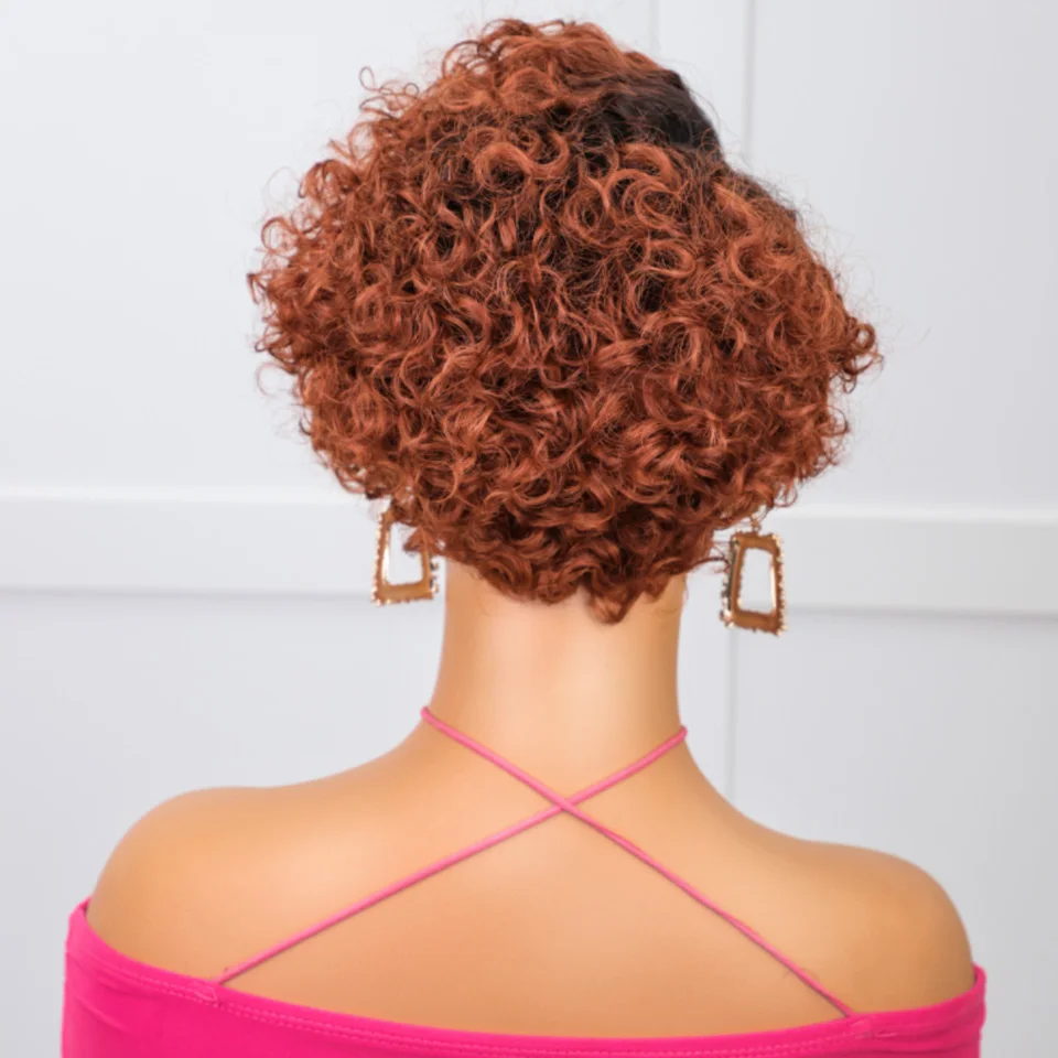 Короткий парик Боб вырез Фея вьющиеся человеческие волосы парики 13x 1 кружевной