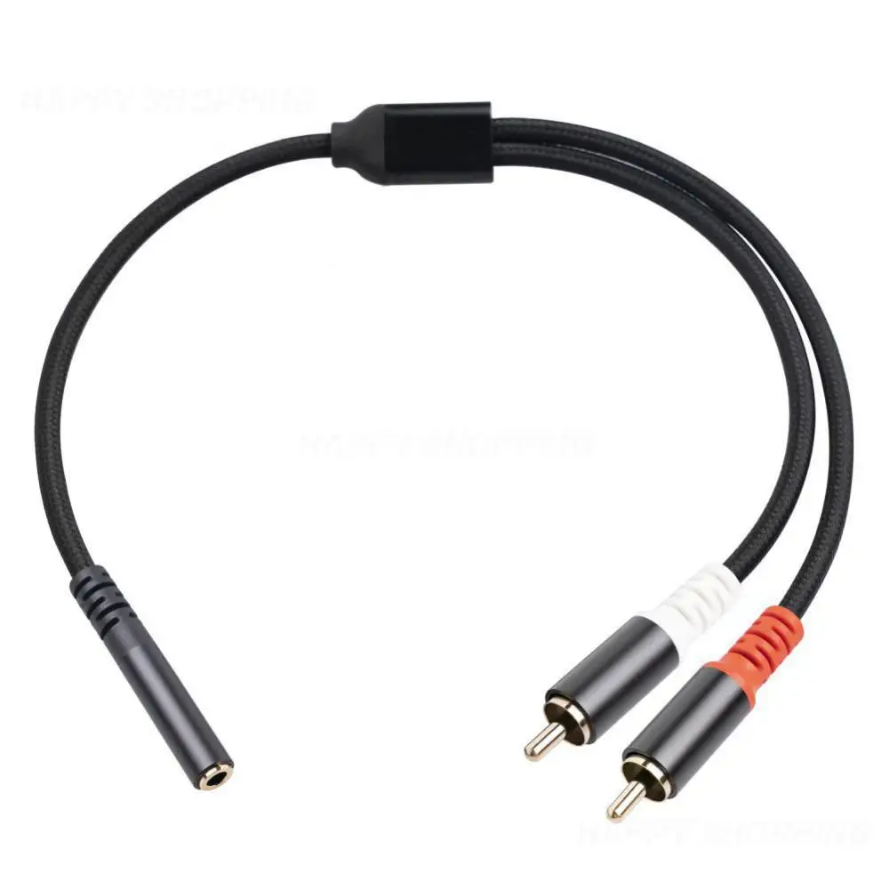 

Stereo Audio Devices Cable For Tv Pc Dvd Speaker Copper Audio Cable Audio Cable Reduce Noise Audio Splitter Adapter Black