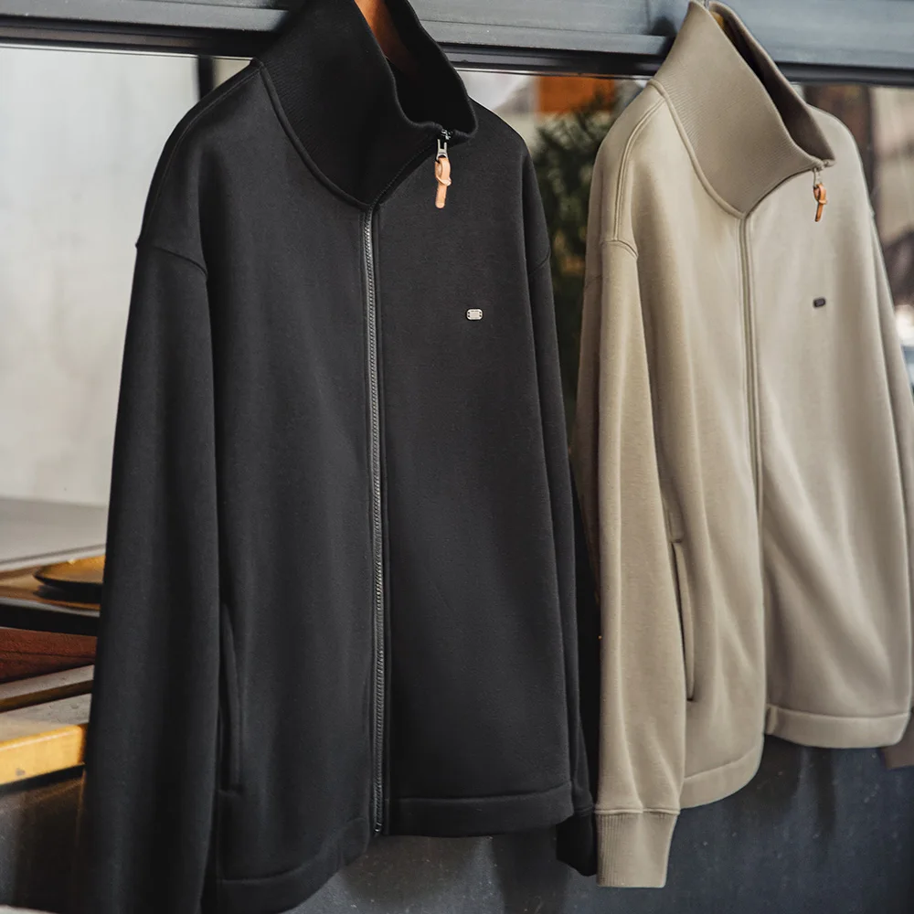 Maden Мужская куртка с высоким воротником теплая Внутри флис толстый верхняя