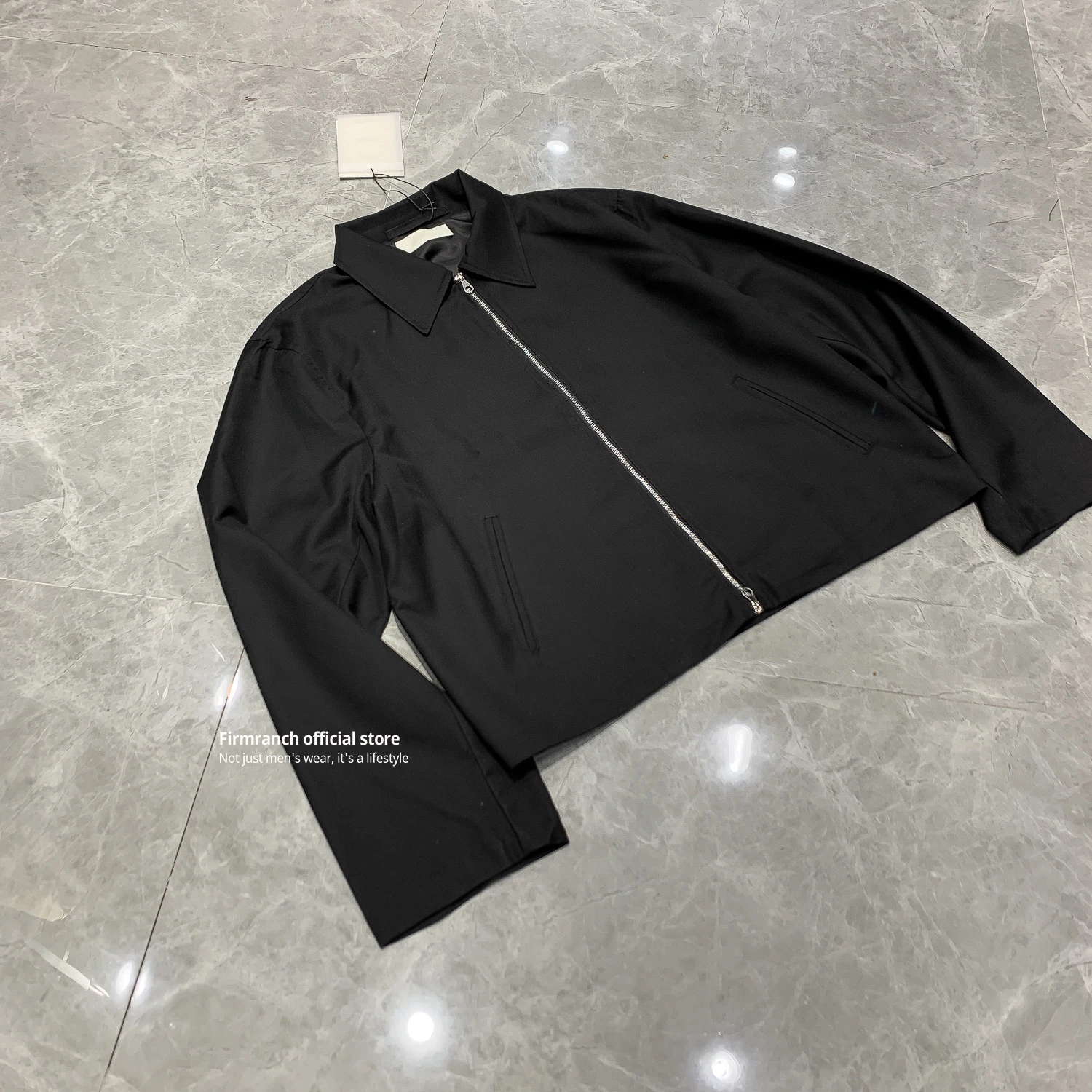 Firmranch 2024 новая черная короткая широкая куртка с лацканами для мужчин и женщин