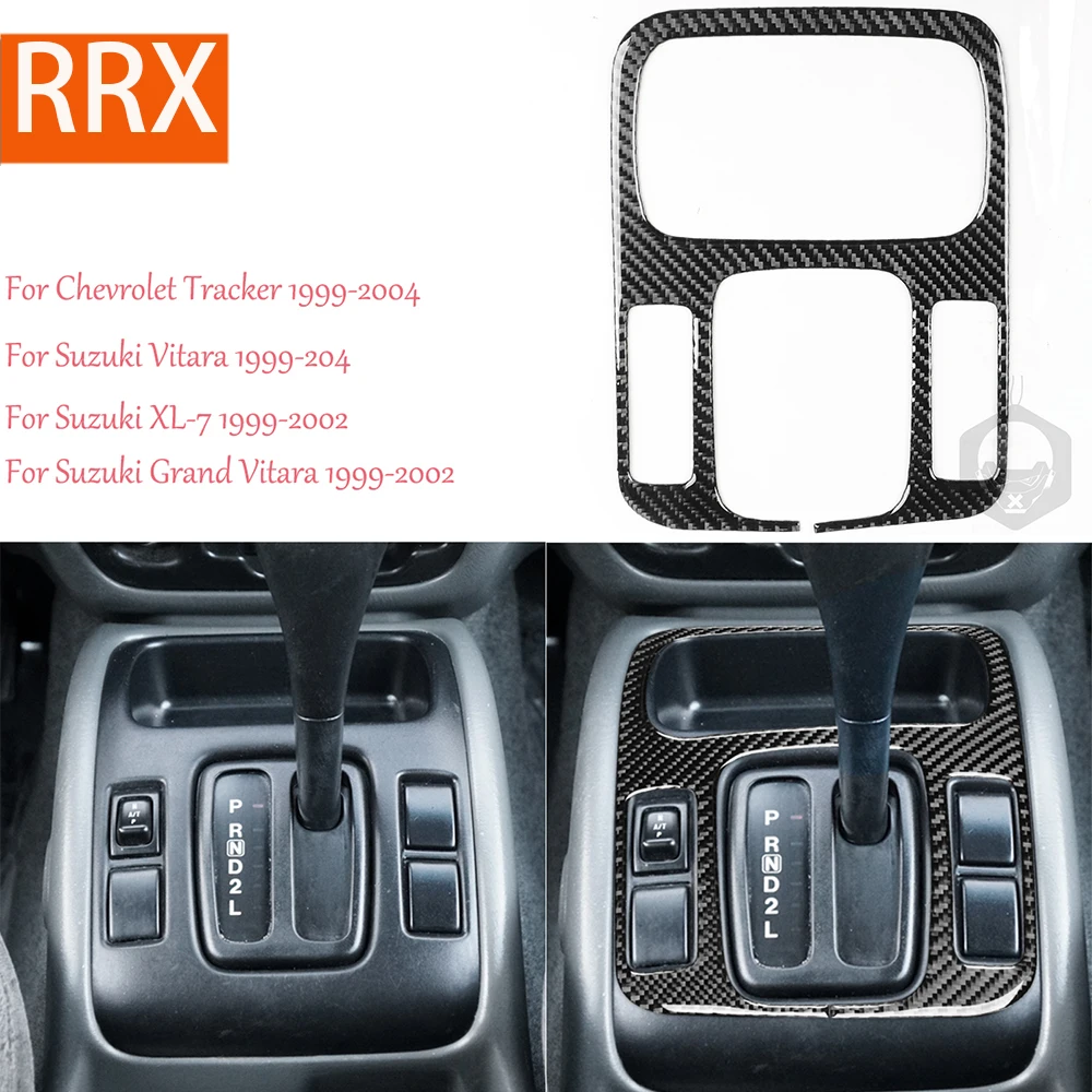 

For Suzuki For Chevrolet 1999-2002 Transmission Stick Shift Gear Panel Real Carbon Fiber Stickers Trim Car Interior Accessories