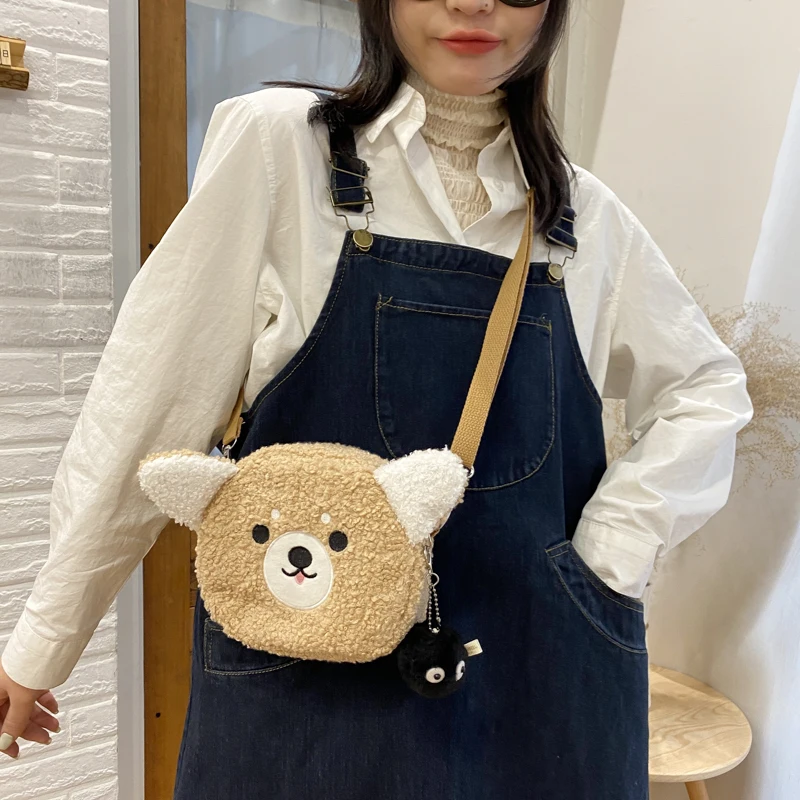 

Japanese soft cute girl lamb wool small bag 2023 new fashion cute trend plush doll bag student single shoulder casual crossbody
