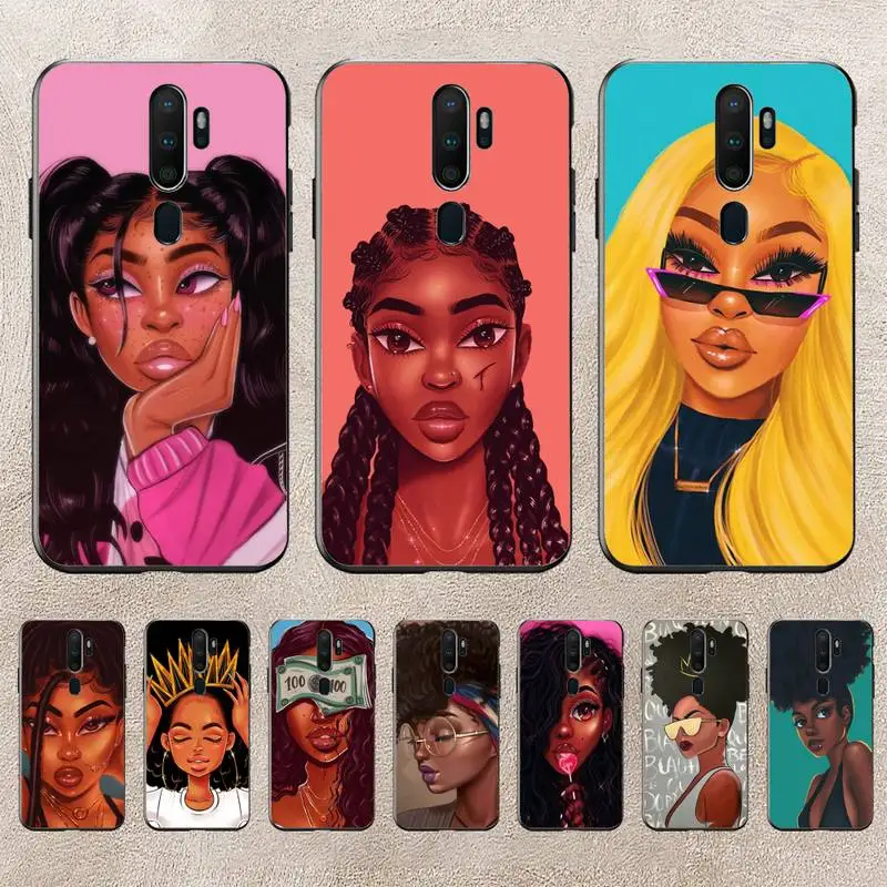 

Black Girl Phone Case For Redmi 9A 8A 6A Note 9 8 10 11S 8T Pro Max 9 K20 K30 K40 Pro PocoF3 Note11 5G Case