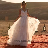 anna layered tulle zipper wedding dresses lace appliques sleeveless court train vestidos de novia personalised