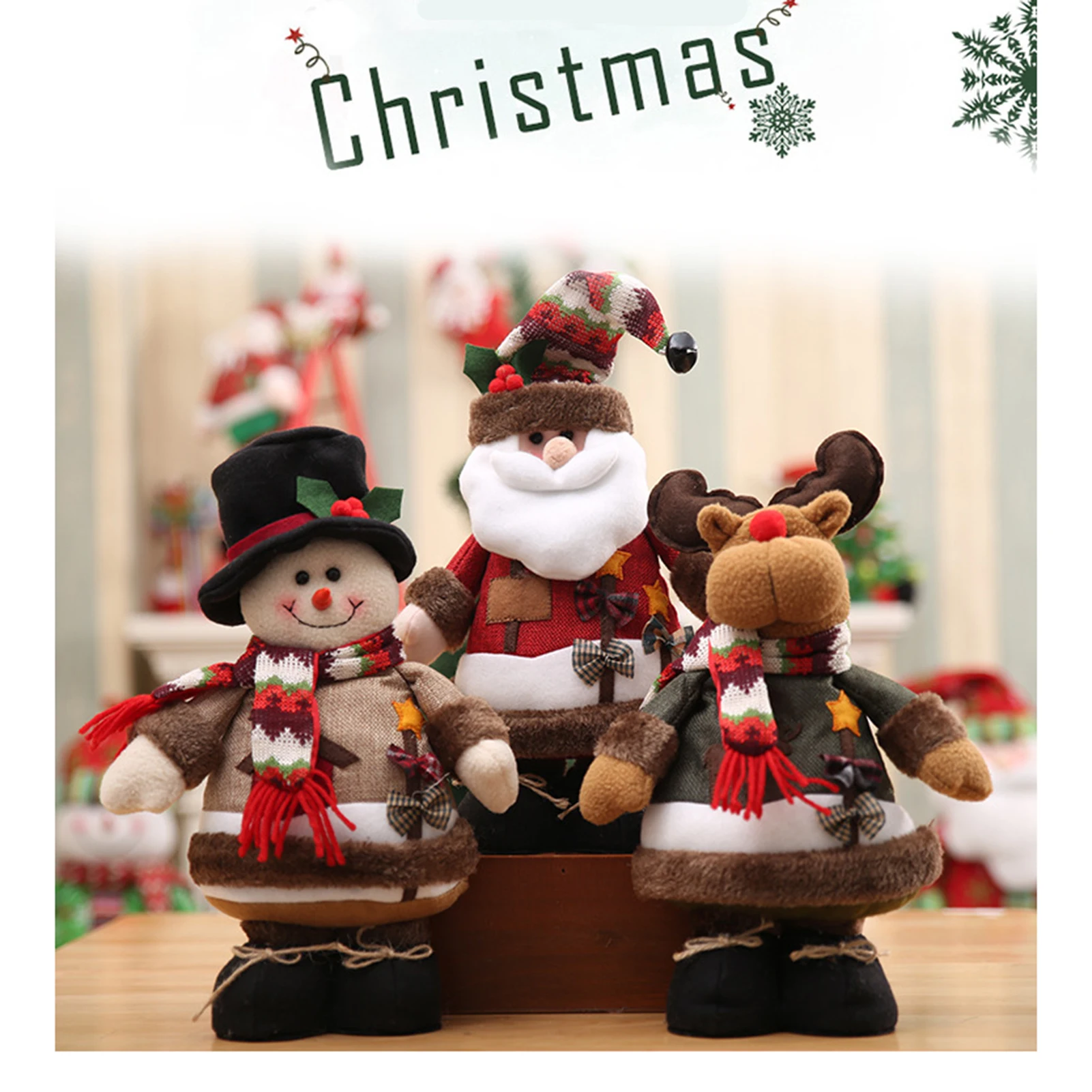 

Рождественская Милая стоячая кукла, украшение, снеговик, лось, кукла, прочная тканевая кукла, украшение для дома, офиса, аксессуары