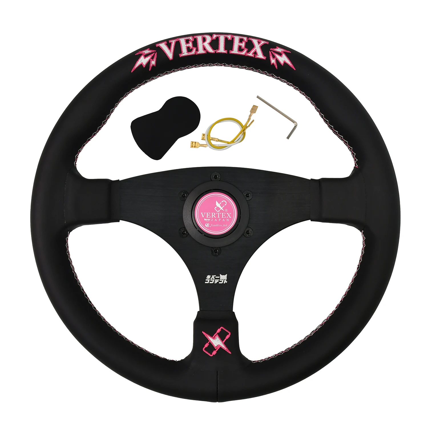 

Универсальный автомобильный руль Vertex, кожаный алюминиевый сплав, вышивка, модифицированные детали интерьера для гонок, спортивный руль для дрифта