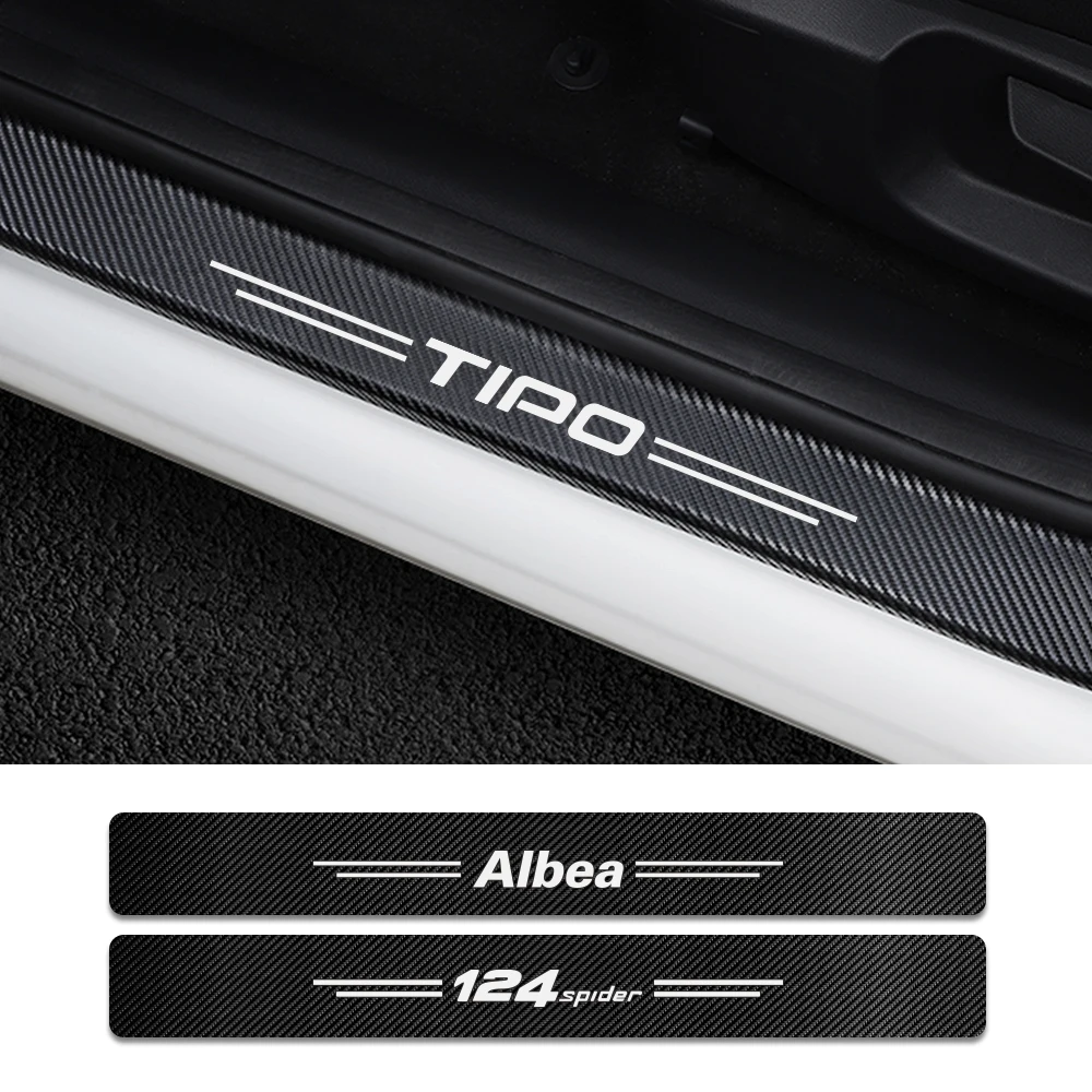 

4PCS Car Door Carbon Fiber Protector Sticker For Fiat 124SPIDER ABARTH ALBEA CRONOS MOBI SEDICI STILO TIPO UNO Auto Accessories