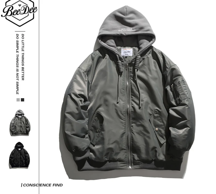 Cotton-padded jacket men's tide brand thickened cotton-padded jacket men's winter hooded jacket padded jacket