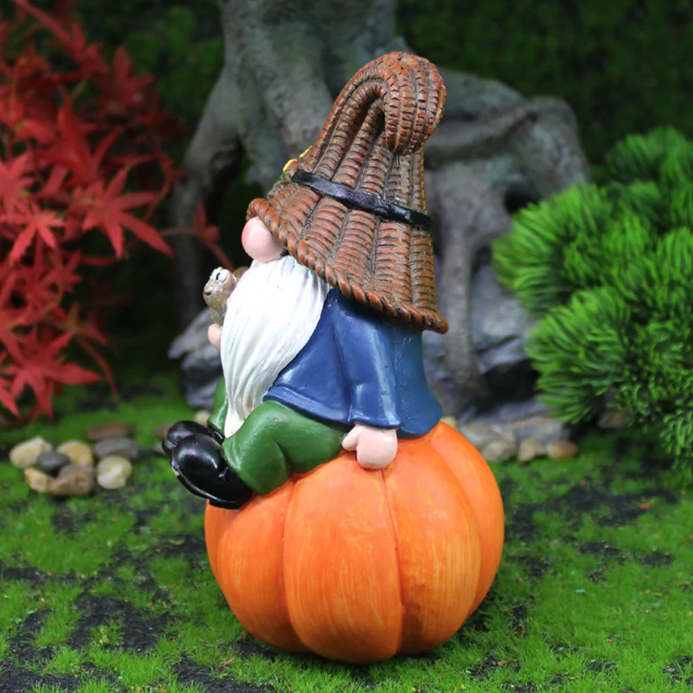 

Fall Pumpkin Gnome Statue Funny Garden Gnome Resin Gnome Gnome Statue