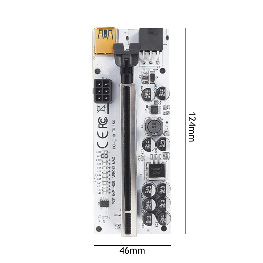 Райзер VER012 Max PCI-E 10 шт. усилитель PCI Express от X1 до X16 Райзер-карта PCIE кабель USB 3 0 для