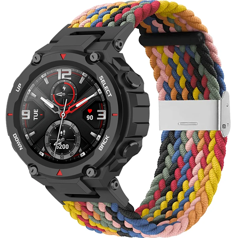 Elastic Braided Strap For Huami Amazfit T-Rex 2 Smart Watch Band Nylon Adjustable Bracelet For Xiaomi Amazfit T-Rex Pro Trex 2