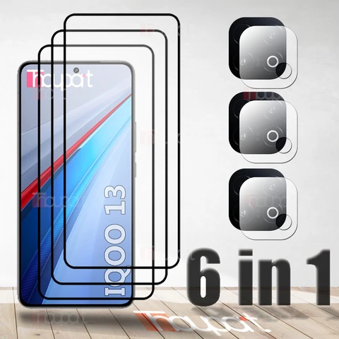 3 + 3 закаленное стекло для VIVO IQOO 13, защитная пленка для экрана, взрывозащищенное HD-стекло для IQOO 13, пленка для объектива камеры