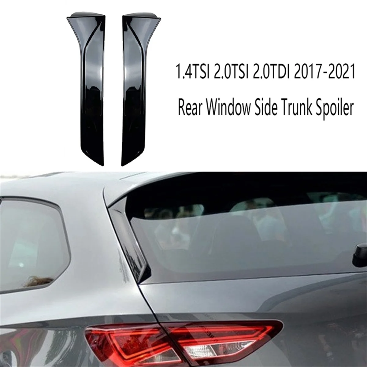 Rear Window Side Trunk Spoiler Canards Splitter for SKODA KODIAQ SUV 1.4TSI 2.0TSI 2.0TDI Seat Leon 5F FR Mk3 MK3.5 A