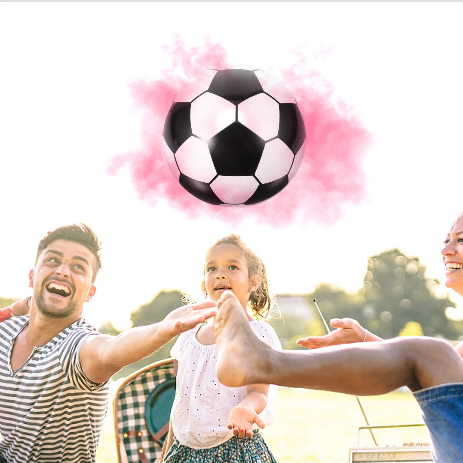 

Gender Reveal Football Ball Baby Soccer Party Decorations Decoration Kit Surprise Shower White Powder，