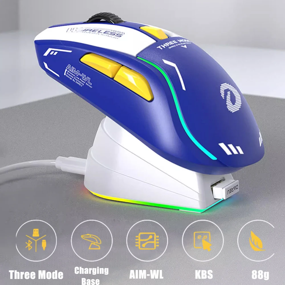 Беспроводная мышь Dareu A950 трехрежимная зарядная база RGB игровая с низкой задержкой