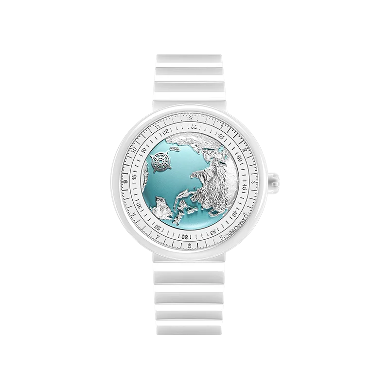 

INSTOCK CIGA Mechanical Watch U Series Blue Planet Earth Watch Ceramic Ladies Watch Glacier Blue Birthday Gift For Girlfriend