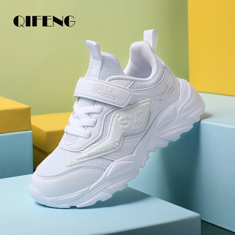 Boys Soft Light Casual Shoes Mesh Sneakers Student Kids Summer White Leather Footwear Fashion Children Sport Shoes Winter 8 6 9