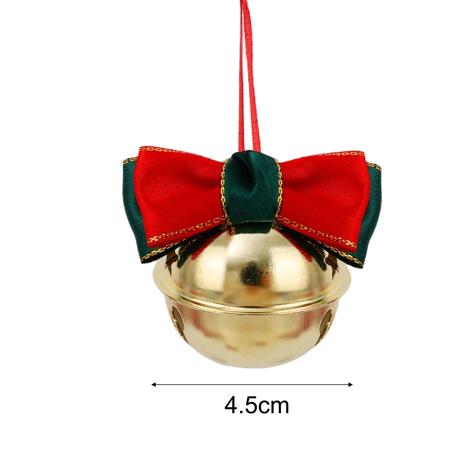 12/1 шт., рождественский колокольчик, подвеска, дверная вешалка, украшение с красным бархатным бантом, рождественская елка, металлические колокольчики, подвесное украшение