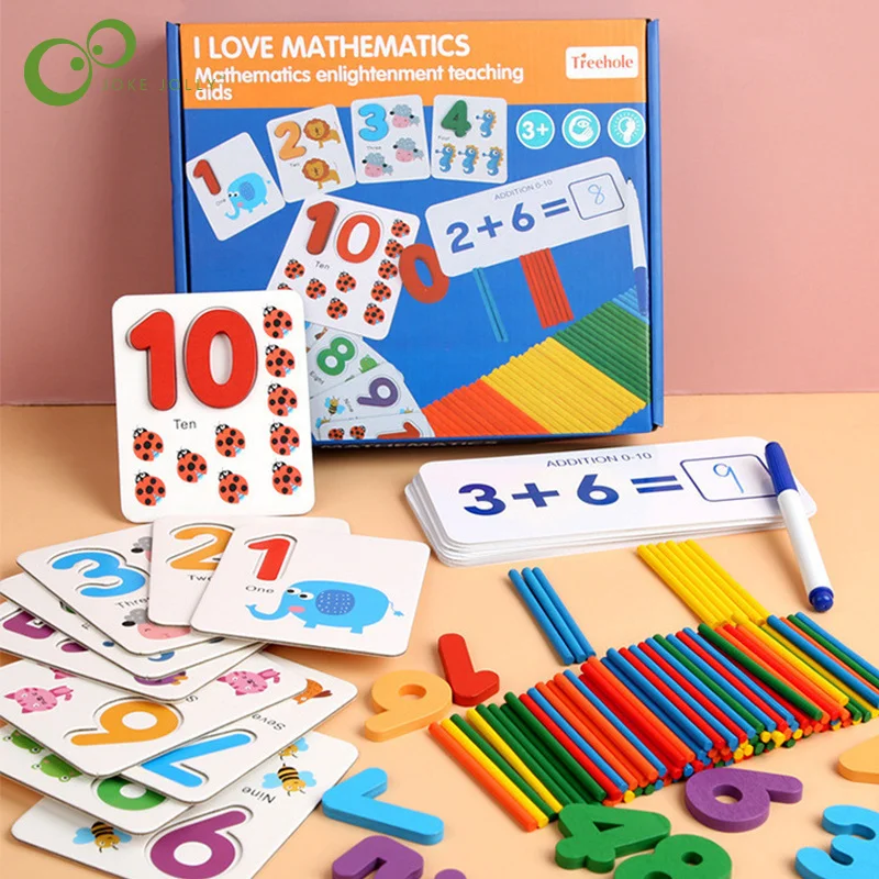 

Montessori children's educational toys, wooden stickers, counting, numbers, cognition, birthday gifts