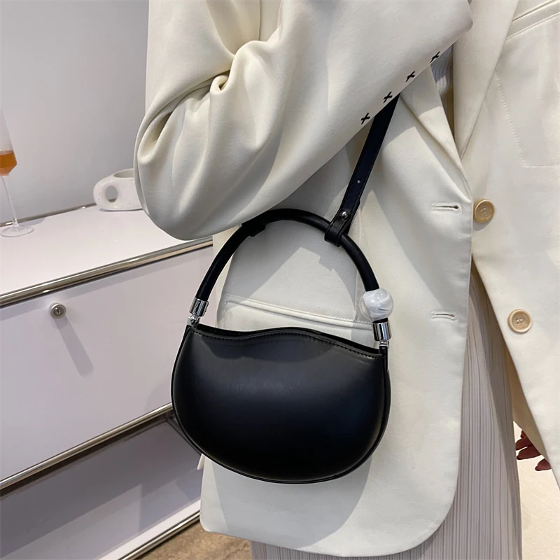 

Klein Blue Design Half Moon Underarm Bag Small Handbag Fresh And Sweet Solid Color Crossbody Shoulder Bag Ladies Korean Tote Bag