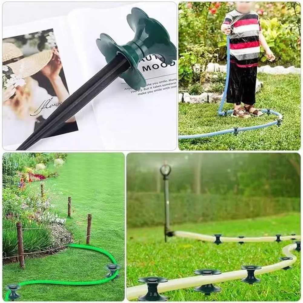 

4pcs Water Pipe Supports Guide Wheels Garden Hose Guide Peg Stake Hose Guide Spikes Self Watering Garden Tool Accessories