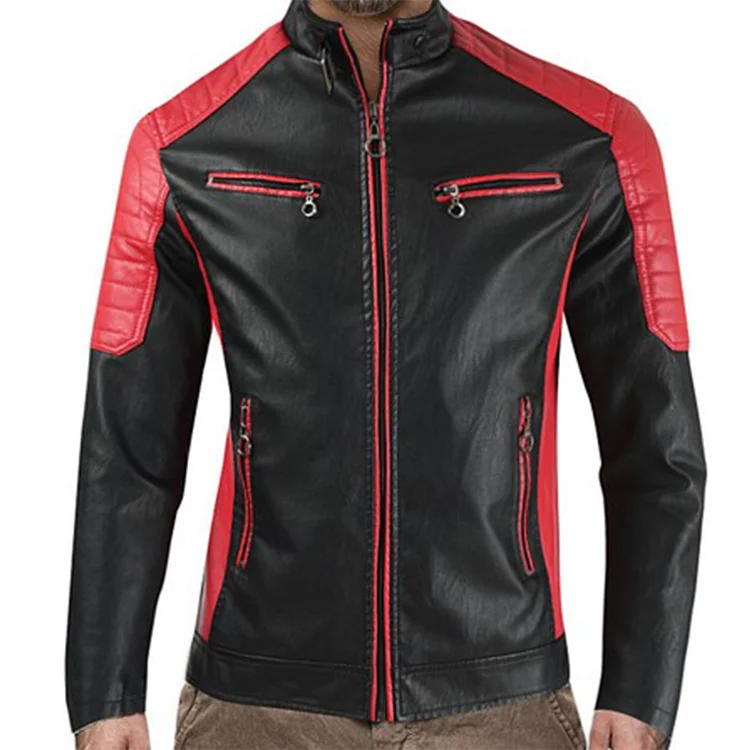 Мужская мотоциклетная кожаная куртка черная Водонепроницаемая теплая