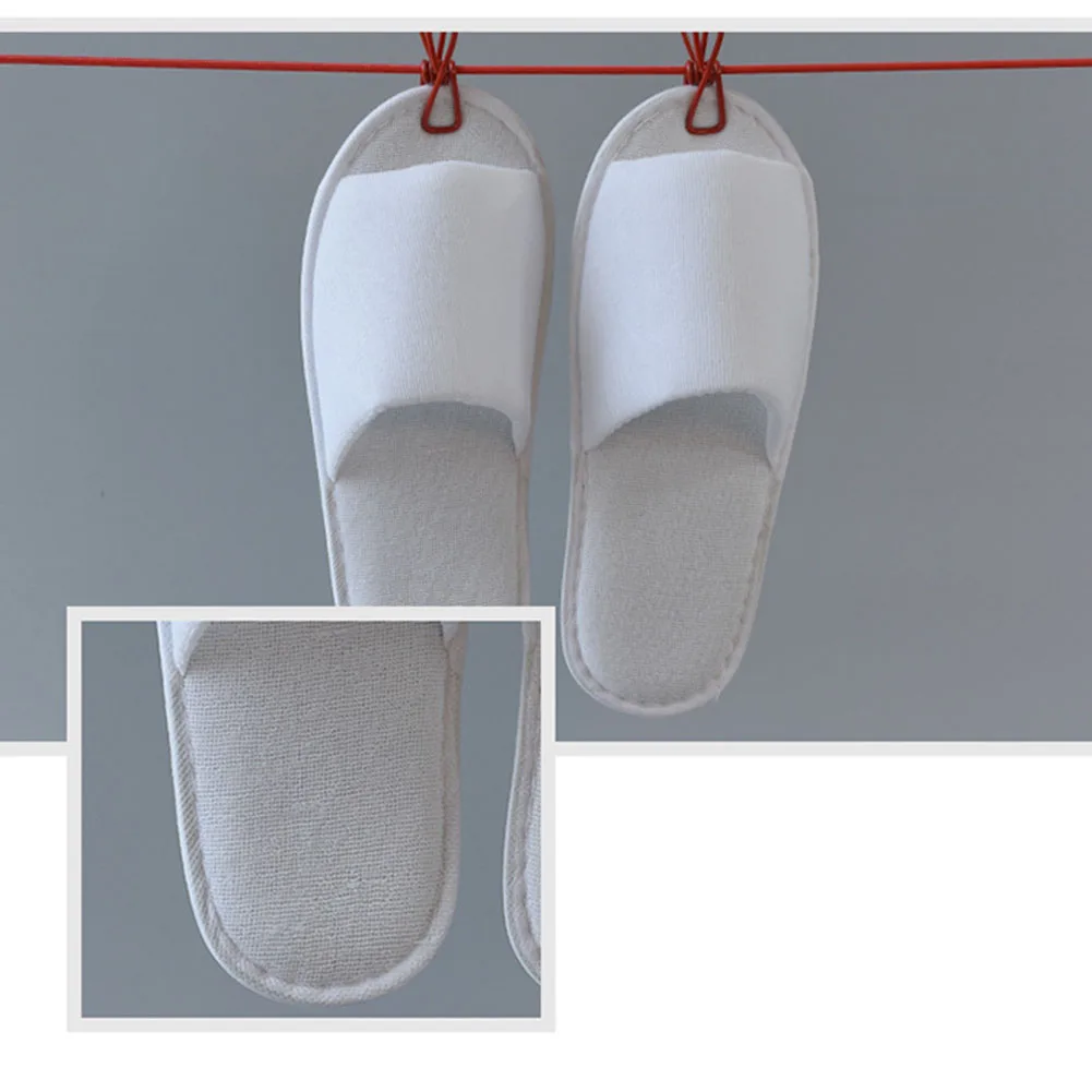1 Pair Unisex Disposable Slippers Solid Color Woman Shoes Non-slip Simple Home Slipper Portable Folding Hotel Travel Slippers