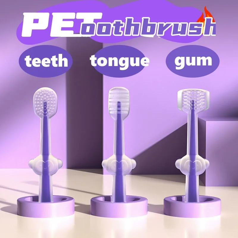 

3PCS Silicone Toothbrush Pet Dog Cat Soft Cleaner Tooth Tongue Gum Oral Health for Kitten Puppy Dog Accessories Supplies