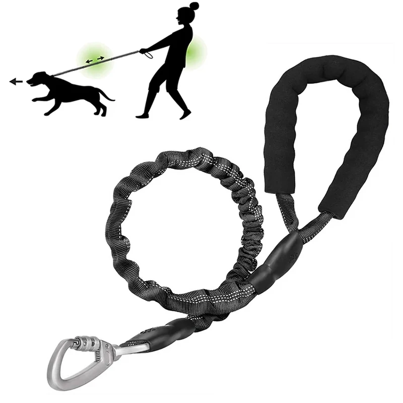 Elastic Dog Leash Reflective Pet Leashes With Padded Handle Safe Leader Rope for Dog NO Pull Walking Running Pet Accessories