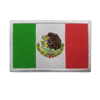 mexican flag mexico patches armband embroidered patch hook loop iron on embroidery velcros badge military stripe