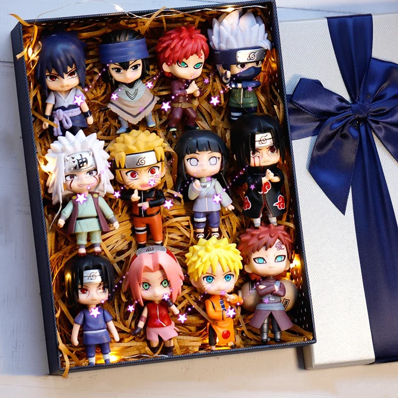 

Фигурки аниме «Наруто», 12 шт./компл., Shippuden Q Version, фигурка Итачи, Gaara, Kakashi Sasuke, Hinata, Jiraiya, модель, детские игрушки, кукла